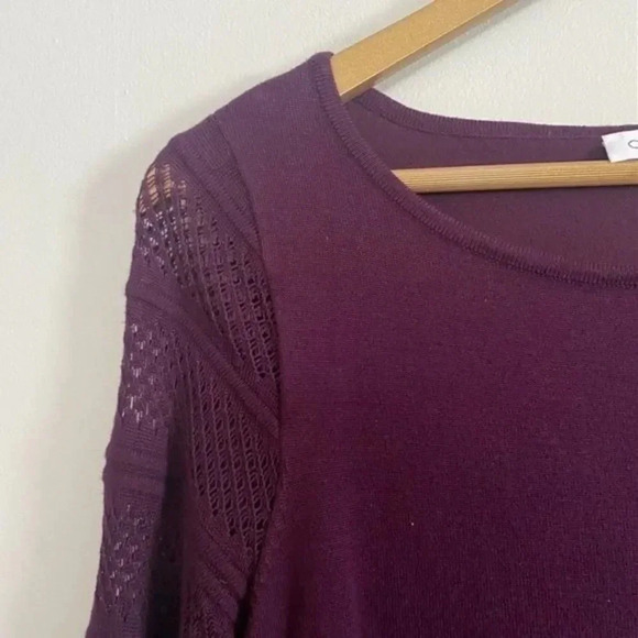 Calvin Klein Bell Sleeve Purple Sweater Dress - Picture 9 of 12